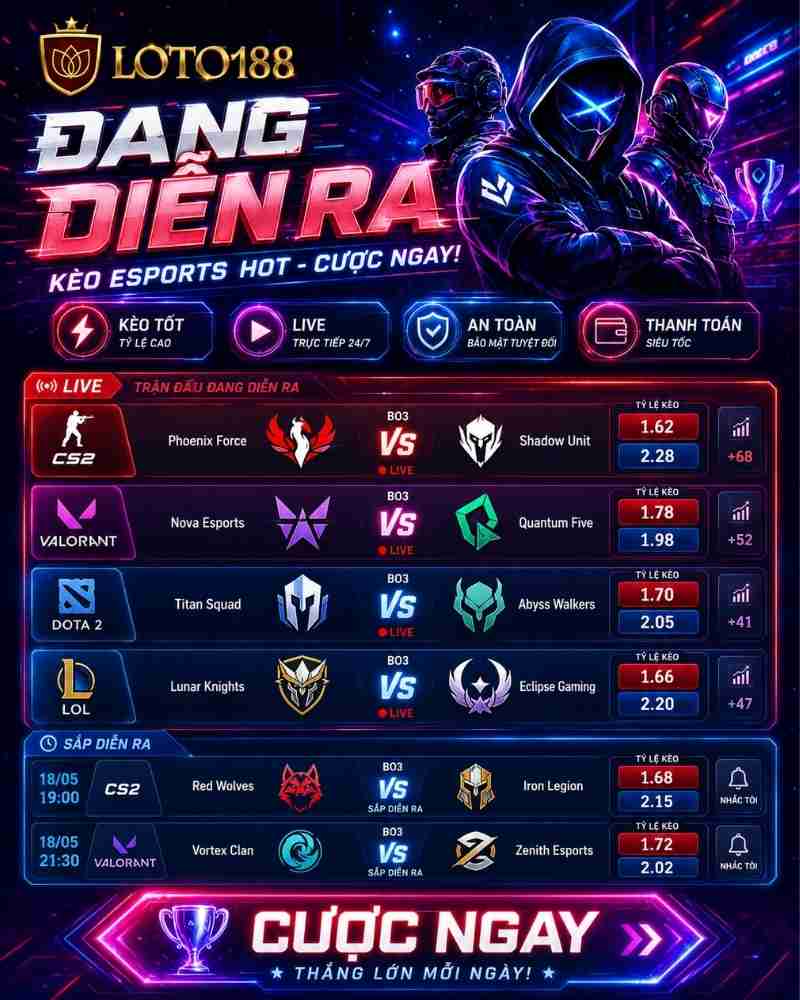 Cách chơi AP E-Sports loto188 và tổng quan sảnh thể thao điện tử