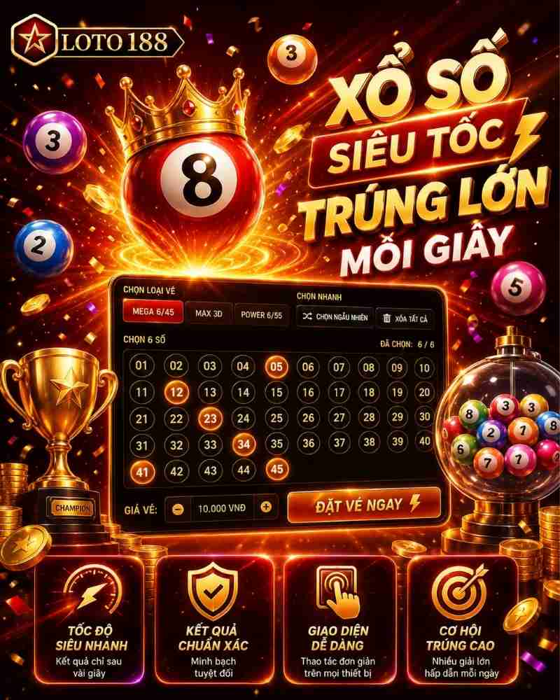Xổ số Mega 1 giây Loto188 là gì? 