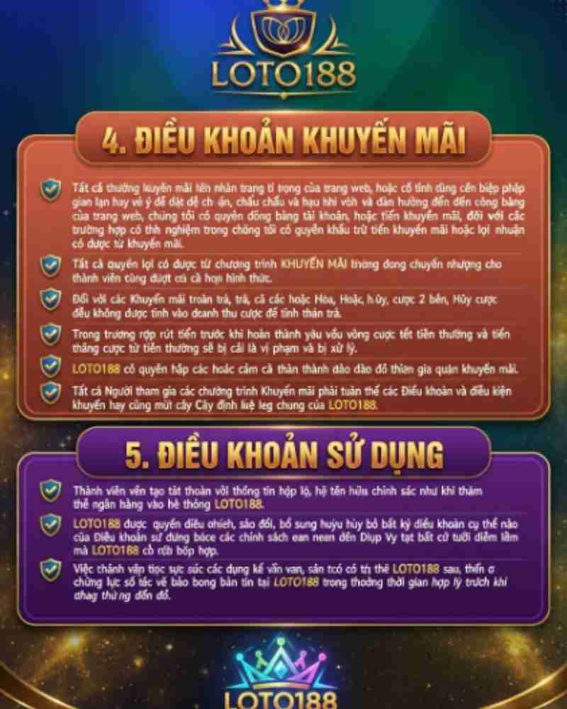 Chi tiết quy định luật lệ Loto188 trong từng sảnh cá cược
