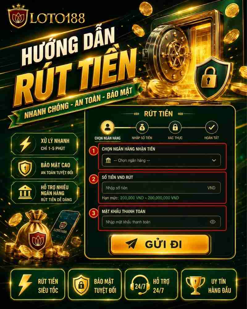 Hướng Dẫn Rút Tiền Tại Loto188 Và Thông Tin Cần Biết