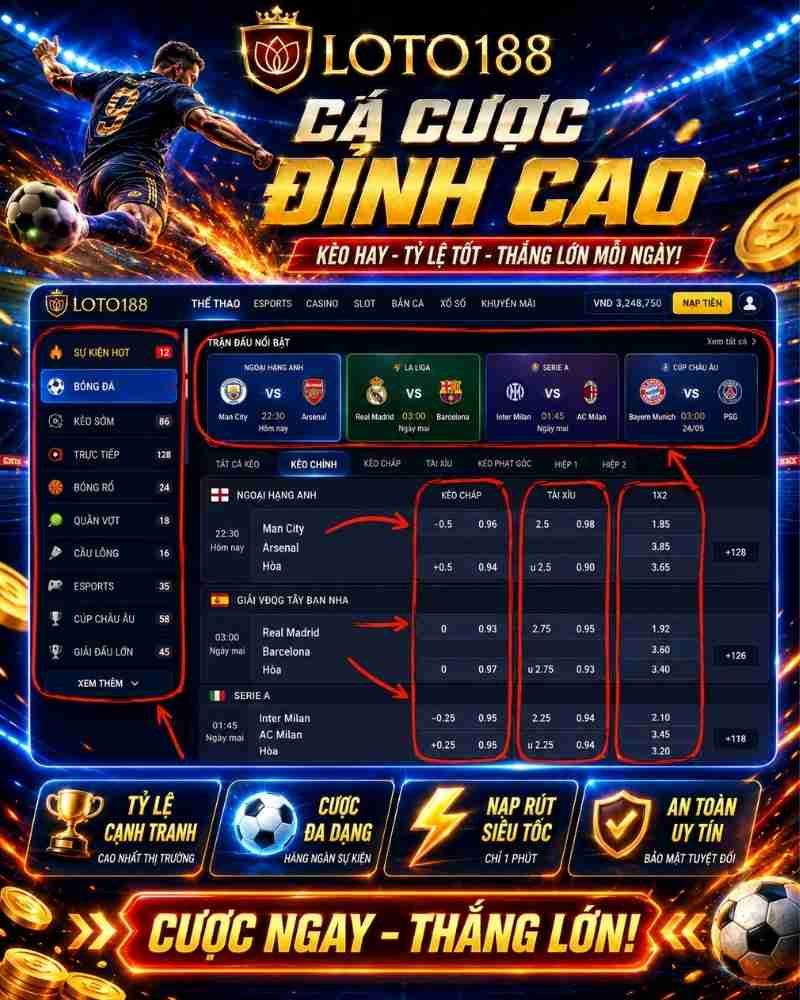 Tổng Quan Sảnh Thể Thao SBOBET Sports Trong Trang Game Loto188