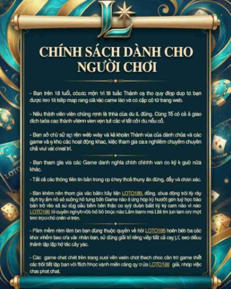 Quy định cốt lõi về trách nhiệm người chơi để bảo vệ tài khoản tại Loto188